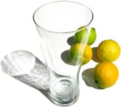 empty glass with lemons